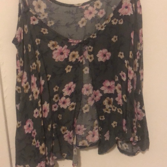 AEO Open Back Floral Blouse - Picture 6 of 7